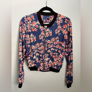 EUC Express Size Small Lightweight Bomber in Floral Print